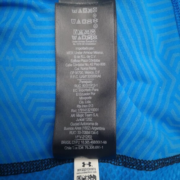 Under Armour Run Cold Gear Men's Size Large Royal Blue & Black Activewear Shirt - Picture 8 of 13